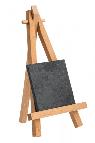 Tischkärtchen Schiefer 6x6 cm für Mini-Staffelei