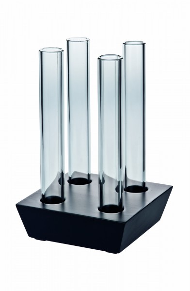 Reagenzglas 4-er Set auf Holzblock